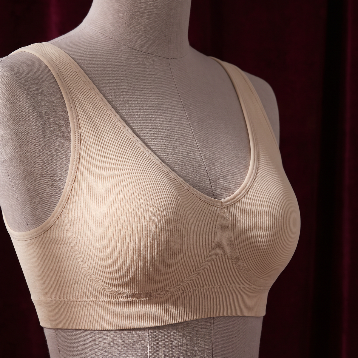 Novalux Seamless Ribbed Bra - Beige