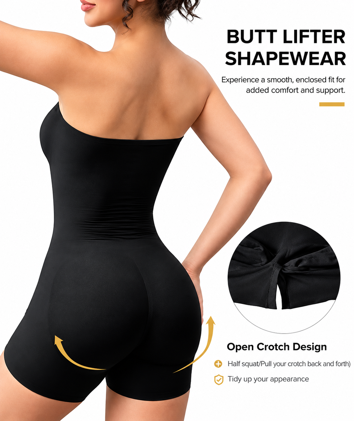 Novalux Off-Shoulder Bandeau Shapewear Bodysuit