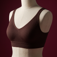 Novalux Seamless Ribbed Bra - Brown